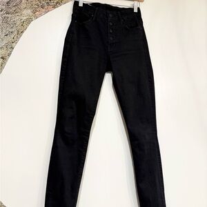 MOTHER High Rise Black Jeans Sleek Fit The Pixie Not Guilty 24